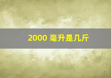 2000 毫升是几斤